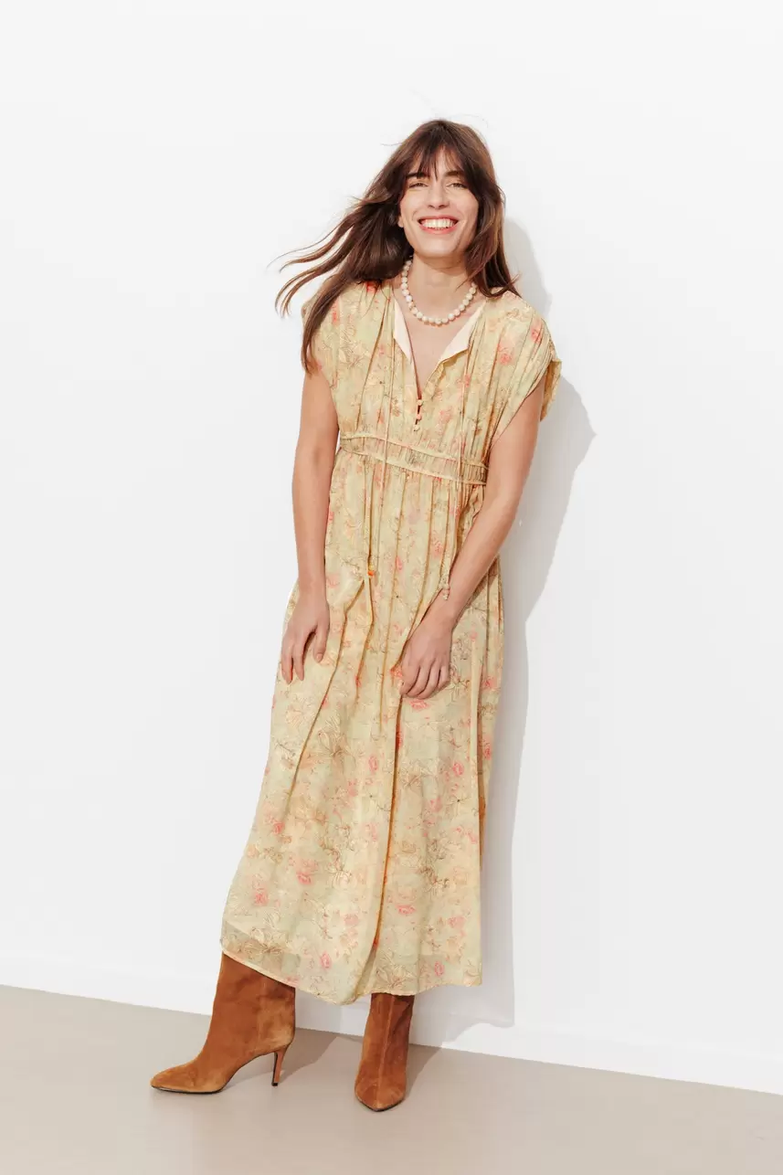 Langes Musselin-Kleid