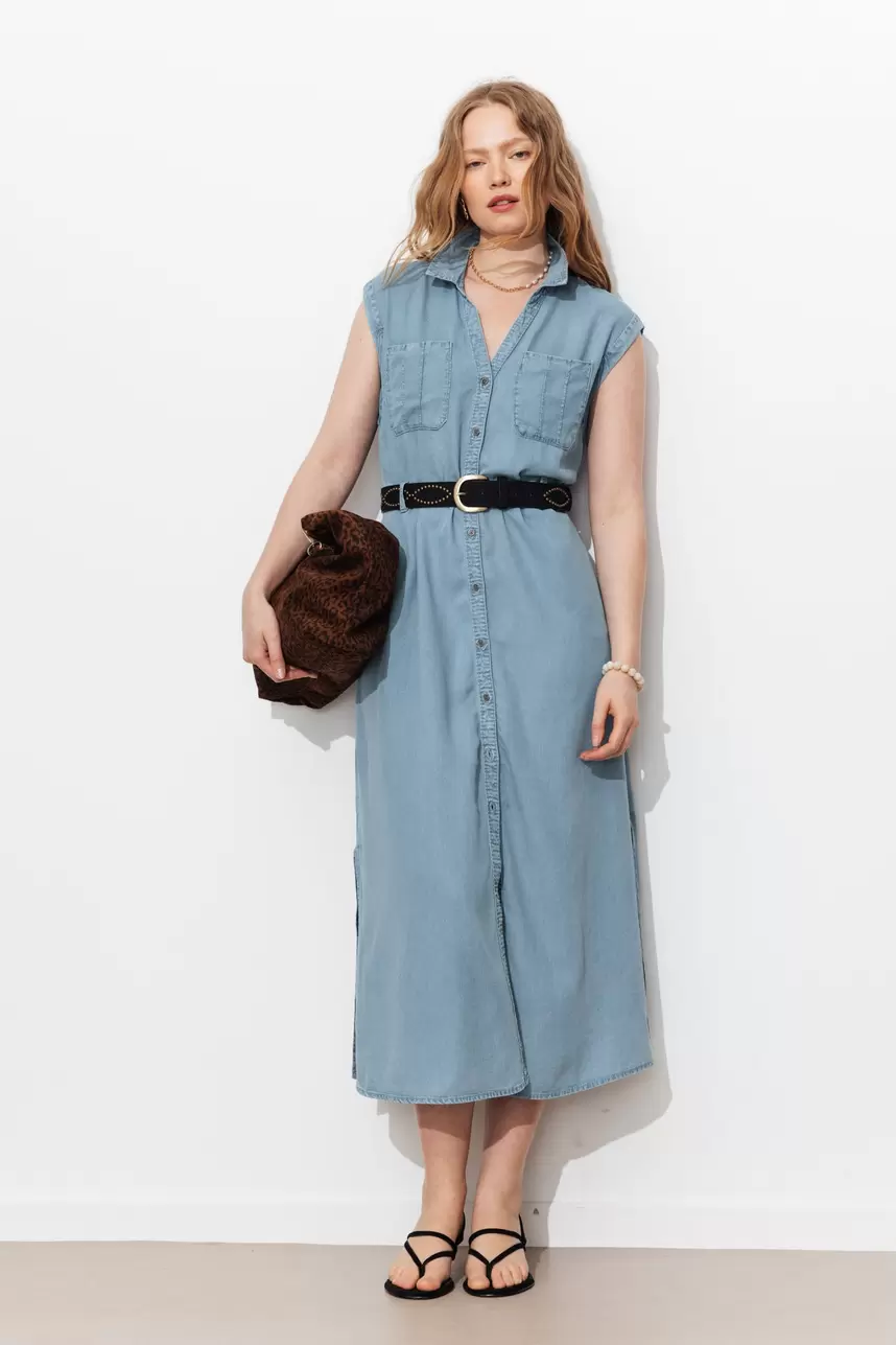 Unifarbenes Hemdblusenkleid