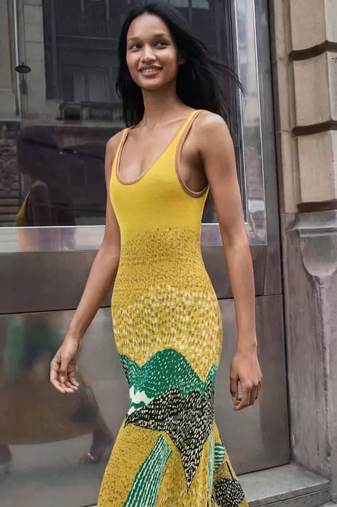 Jacquard-Trägerkleid