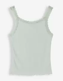 Top - Spitzenbesatz - grün
