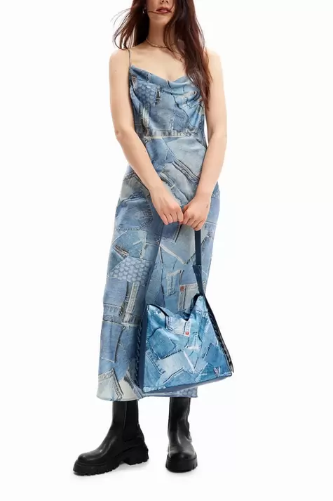 Große Tasche Denim-Patch