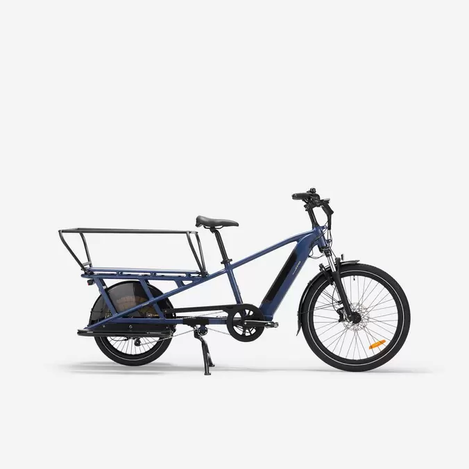 E-Lastenfahrrad Cargobike Longtail E THREE 500 blau