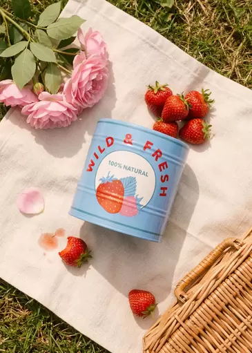 Metalldose mit Beeren-Print - 11 cm