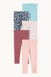 Multipack 5er - Mädchen und Blume - Leggings