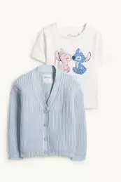 Lilo & Stitch - Set - Kurzarmshirt und Strickjacke