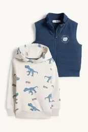 Dino - Set - Hoodie und Steppweste - 2 teilig