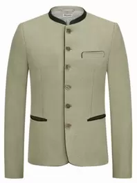 Schilfleinen Trachtenjanker mit Hornknöpfen, Slim Fit