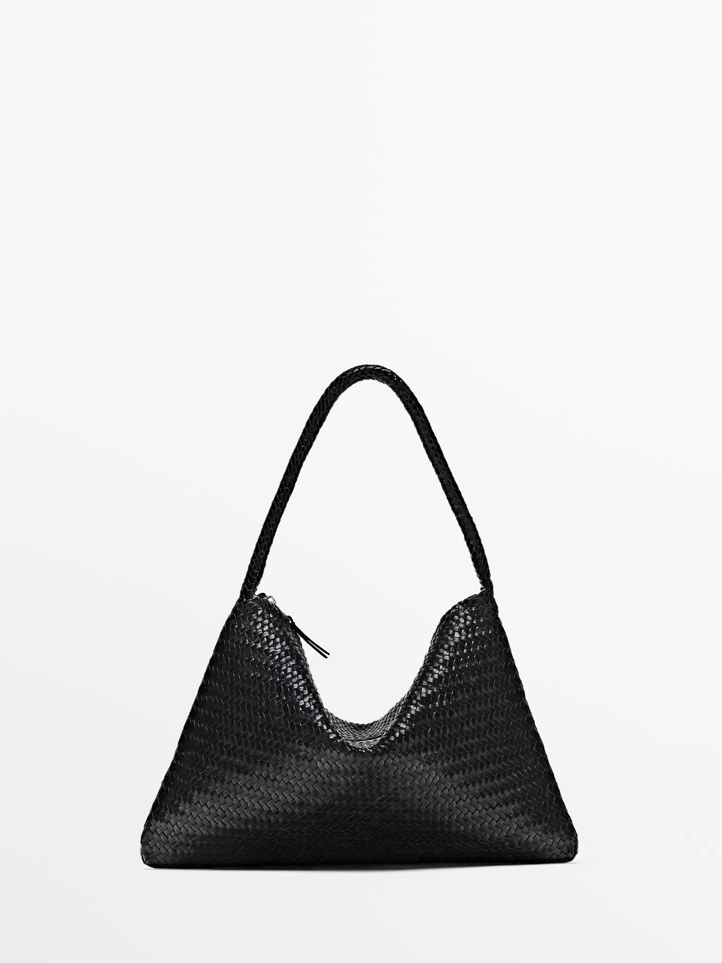 Schultertasche mittelgroß aus geflochtenem Leder