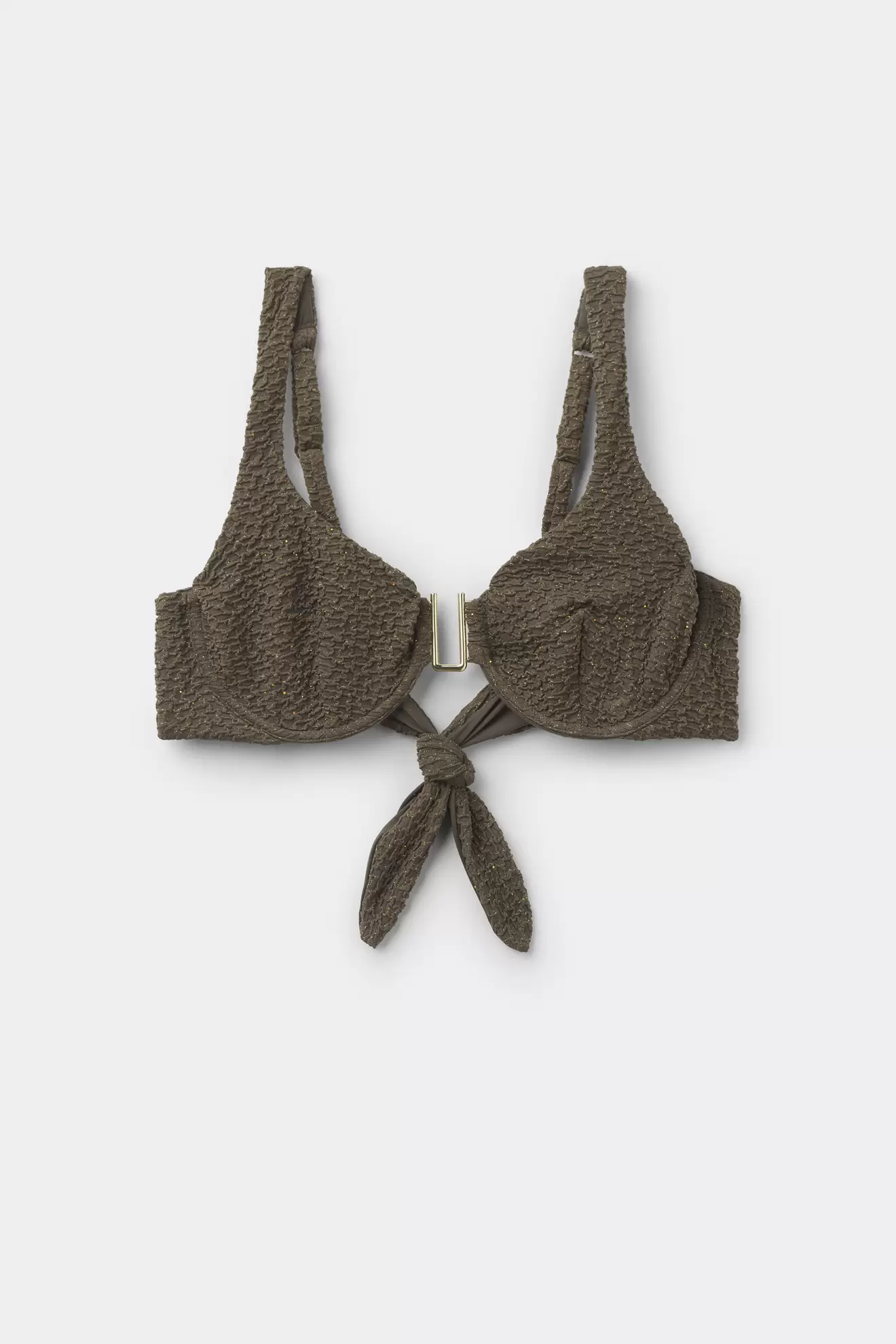 Balconette-Bikinioberteil Crinkle Dune