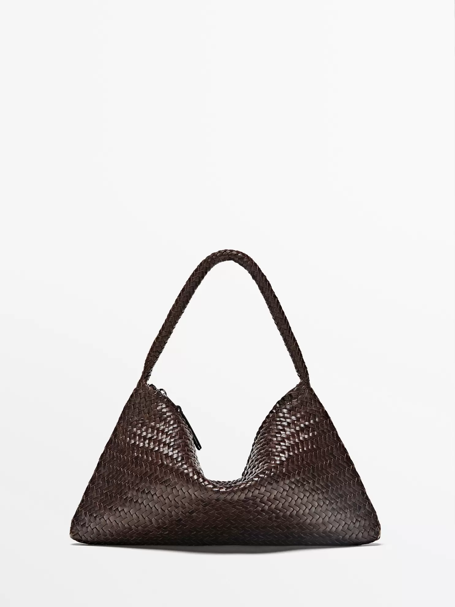 Kleine Schultertasche aus geflochtenem Leder