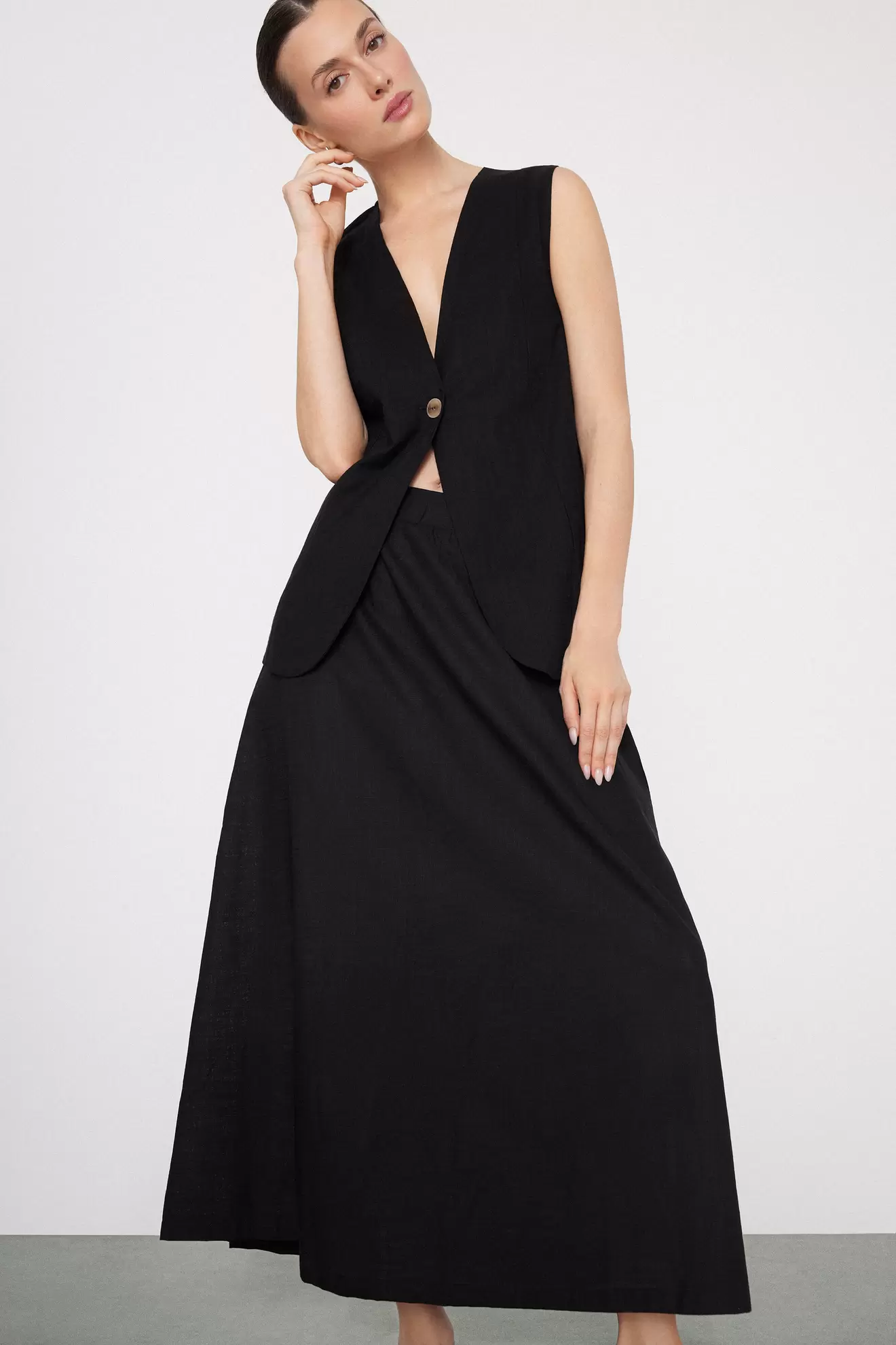 Langer Rock aus Baumwolltuch