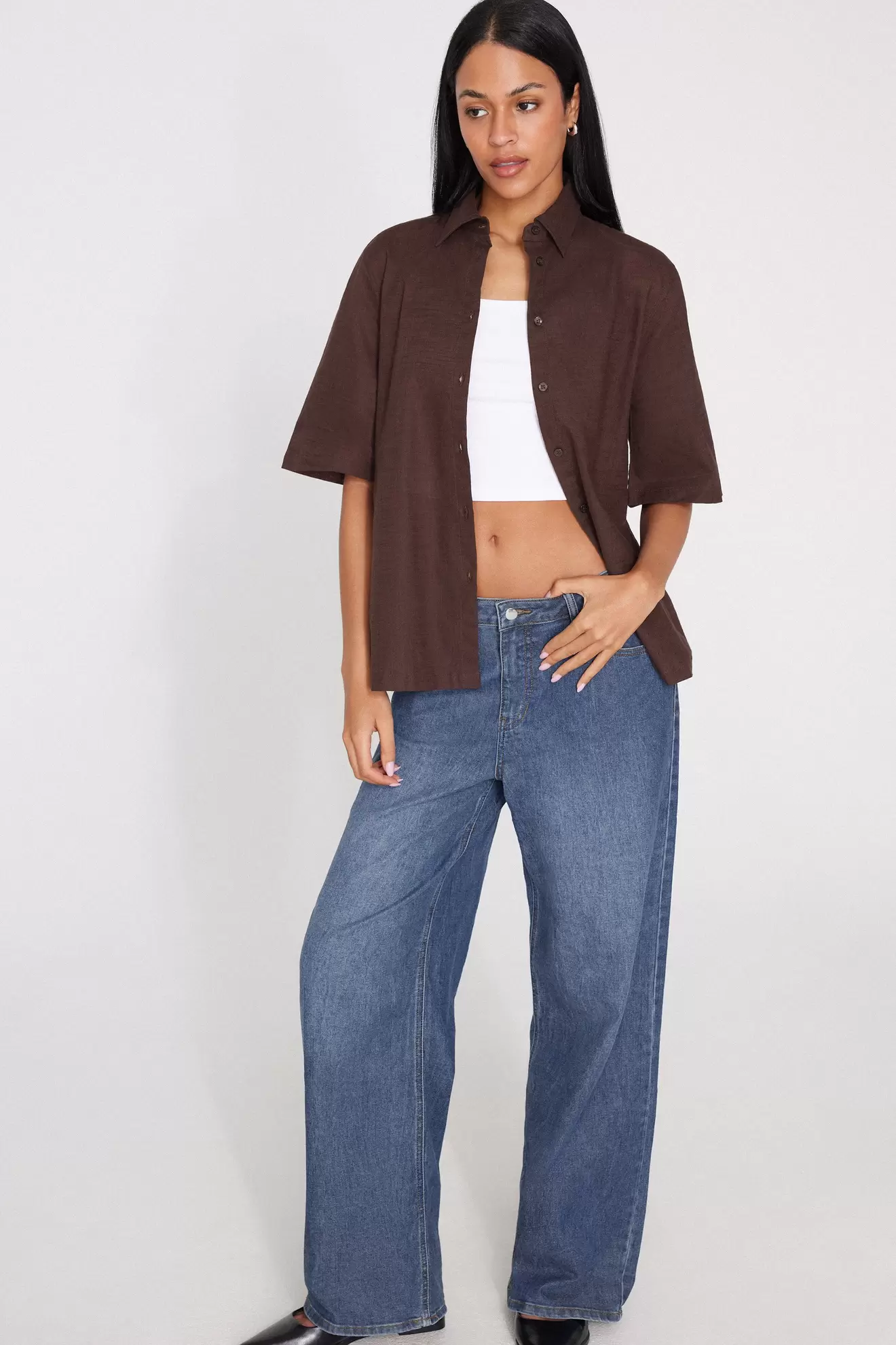 Kurzarmbluse aus 100 % Baumwolle