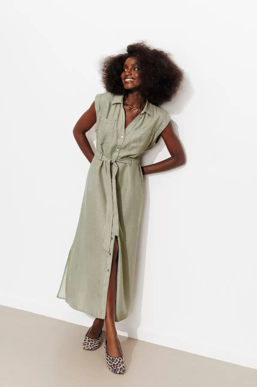 Gestreiftes Hemdblusenkleid