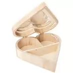 Schatulle "Herz" aus Holz, 16 x 16 x 5,5 cm