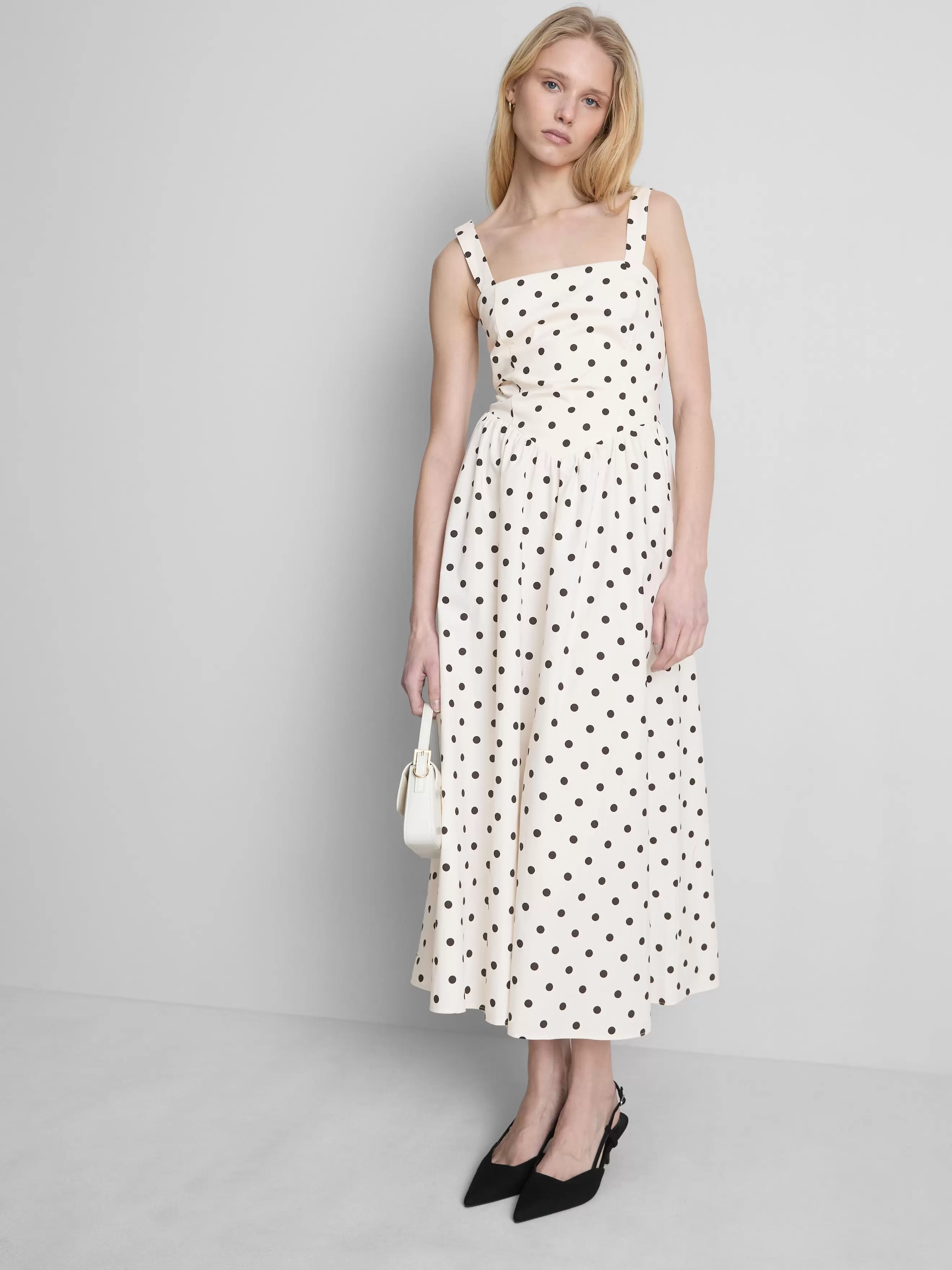 MAJOR FIND | Korsagen-Midikleid mit Karree-Ausschnitt