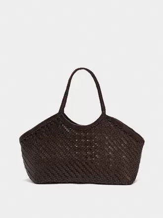 Geflochtene Shopper-Tasche aus Leder