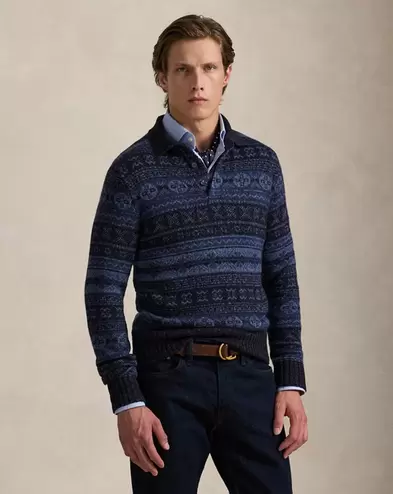 Fair-Isle-Pullover mit Polokragen