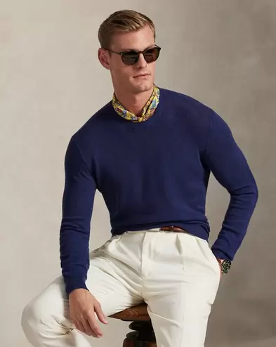 Pullover aus Stretch-Leinenmischung