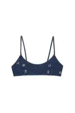 Jeans-Top mit Ösen