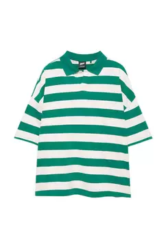 Gestreiftes Boxy-Poloshirt