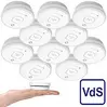 VisorTech 10er-Set fotoelektrische Rauchwarnmelder, 10-J.-Batterie, 85 dB, VdS