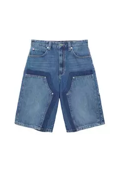 Jeans-Bermudashorts mit doppelter Beinform