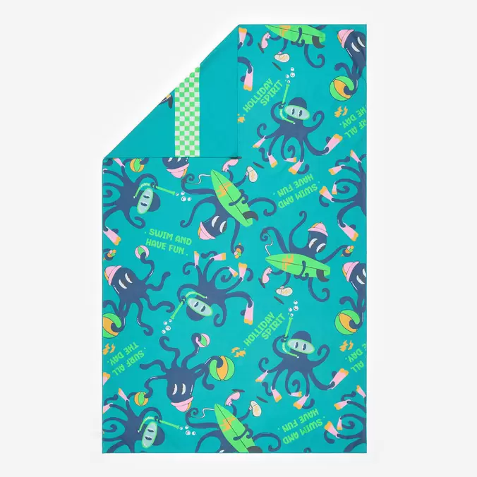 Mikrofaser-Handtuch XL 110 × 175 cm - bedruckt Friends türkis