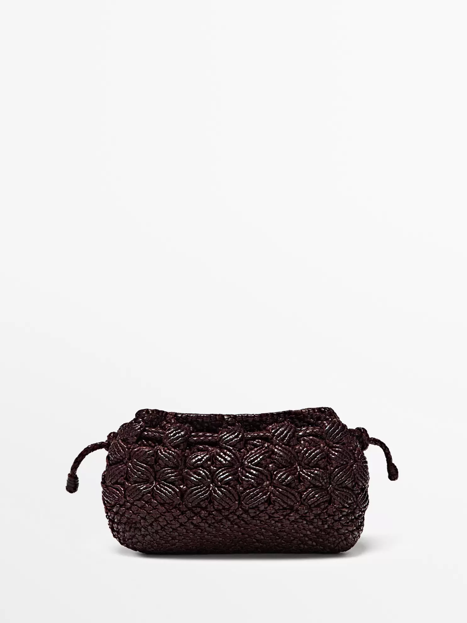 Pouch-Tasche Macramé Nappaleder
