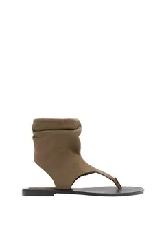 Stiefeletten-Sandalen aus Rauleder