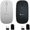 GeneralKeys 2er-Set Flache Akku-Maus mit Bluetooth 5.2 & 2,4 GHz, weiß & schwarz
