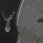Jacquard Hirsch, grau/schwarz