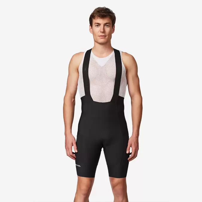Radhose kurz mit Trägern Rennrad "Endurance" Herren schwarz