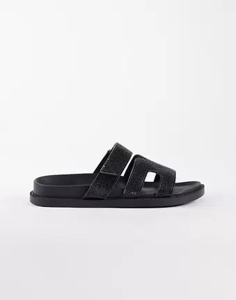 SEQWL – Verzierte Kidman-Sandalen in Schwarz mit Riemen