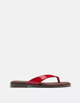 Stradivarius – Flache Zehenstegsandalen in Combined