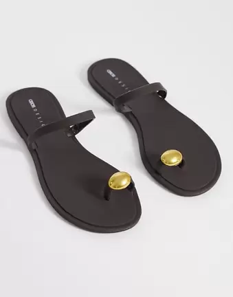 ASOS DESIGN – Fritzi – Jelly-Sandalen in Schokobraun mit Nugget-Detail