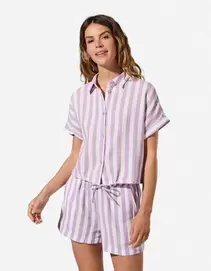 Hemdbluse - Musselin - Rosa