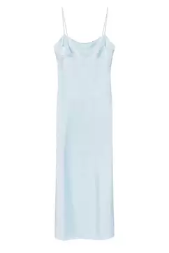 Satiniertes Midikleid mit Trägern