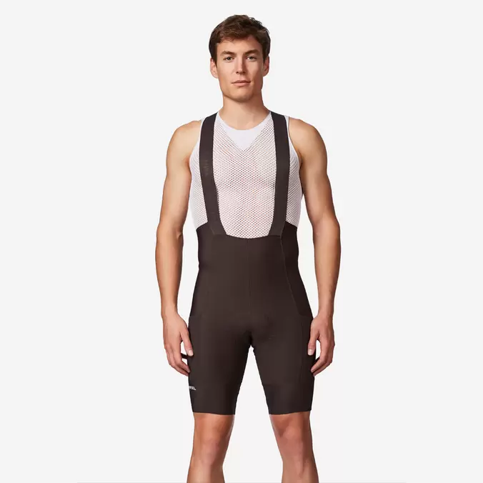 Radhose kurz mit Trägern Rennrad "Endurance" Herren braun