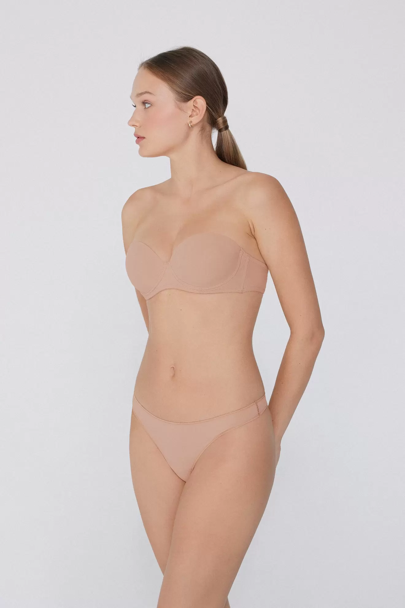Gepolsterter Super Push-up Bandeau-BH Madrid aus recycelter Mikrofaser