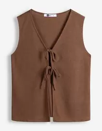 Stricktop - Viskose-Anteil - Braun