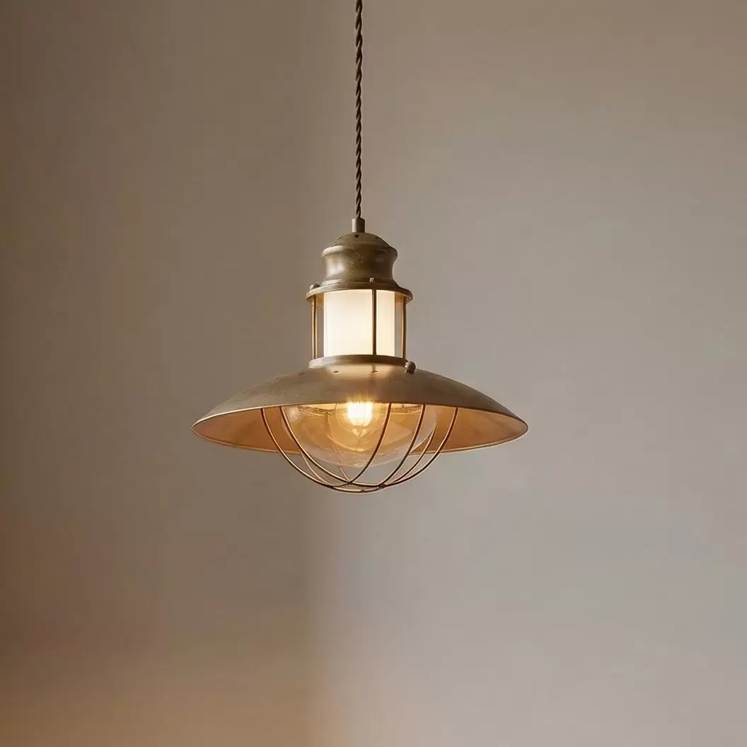 Lindby Pendelleuchte Louisanne, braun, Metall, Ø 35 cm
