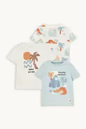 Multipack 3er - Palme und Wildiere - Kurzarmshirt