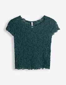 T-Shirt - Muschelsaum - Türkis