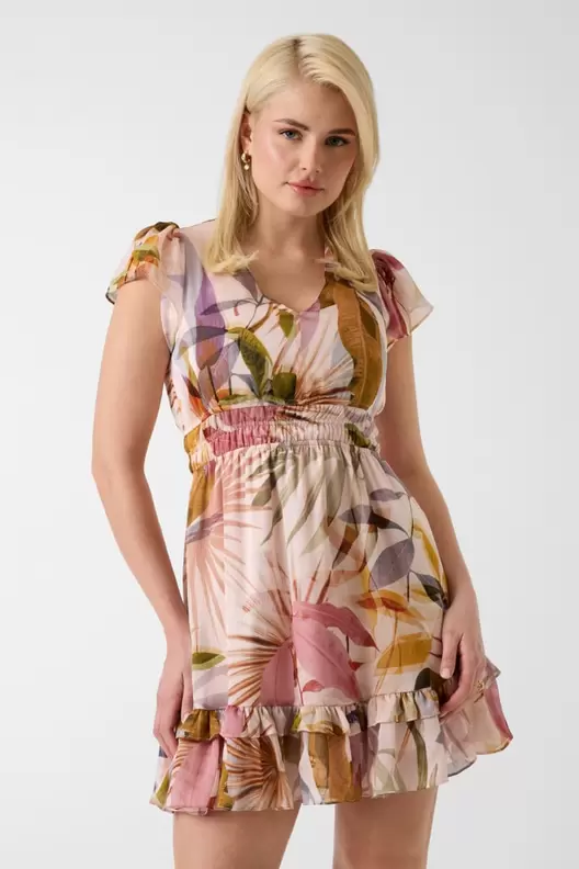 Vestido mini con estampado floral