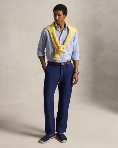 Classic-Fit Hose Manhasset mit Leinen