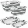 infactory 2er-Set Faltbarer Wäschekorb 28 & 40 l, Belüftungslöcher, 3 Griffe