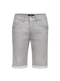 Elastische Denim-Bermudas mit Beinumschlag, Modern Fit