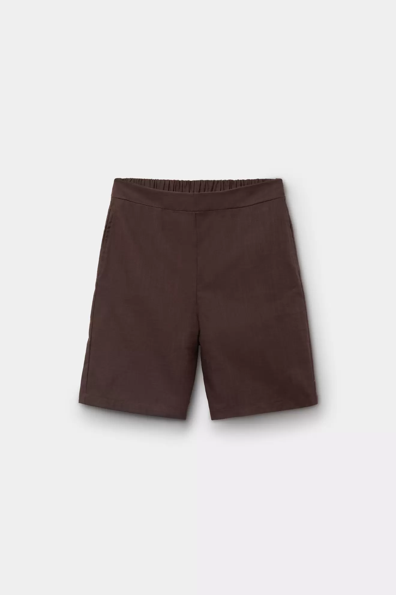 Bermudashorts aus Baumwolltuch in Leinenoptik