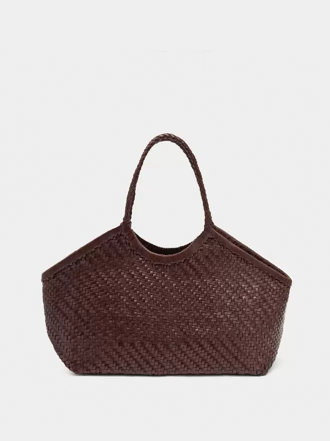 Geflochtene Shopper-Tasche aus Leder