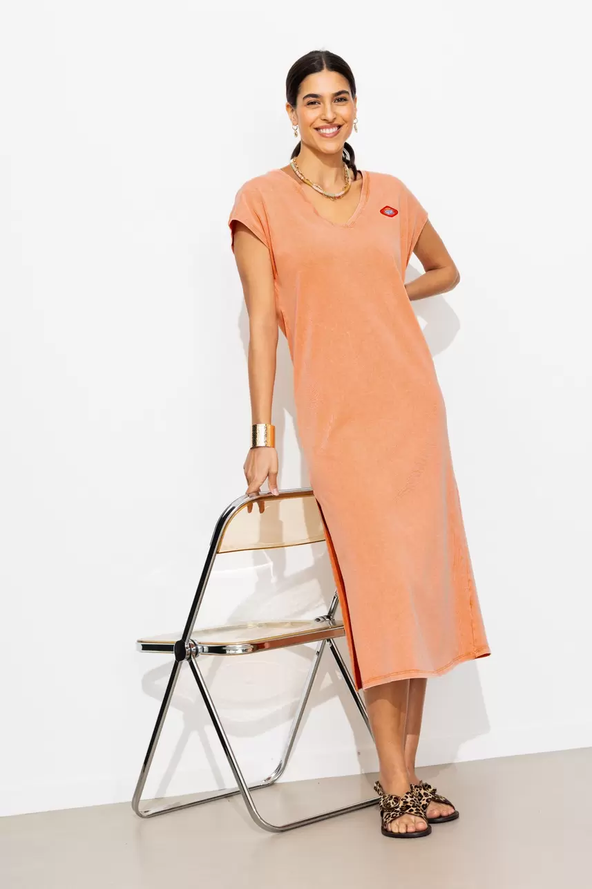 Langes Jerseykleid